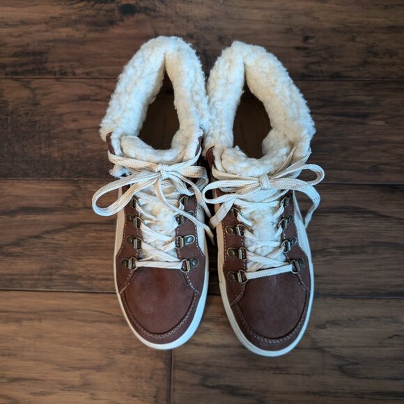 American Eagle Cozy Hiker High top suede sneakers boots brown size 9 - Picture 6 of 15